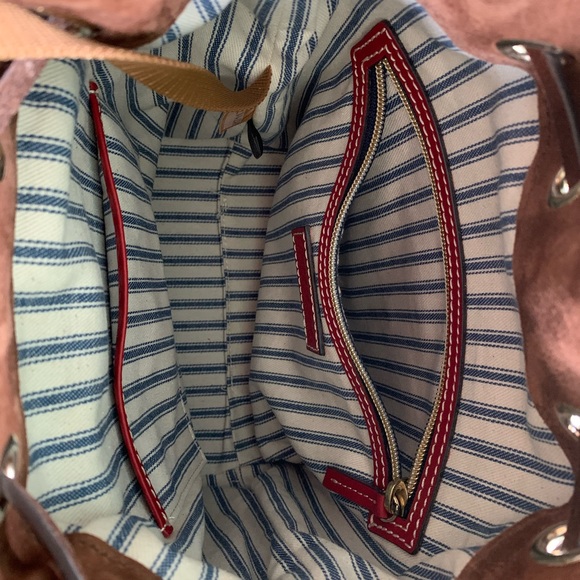 Dooney & Bourke Red Leather/Brown Suede Bag - Picture 7 of 8